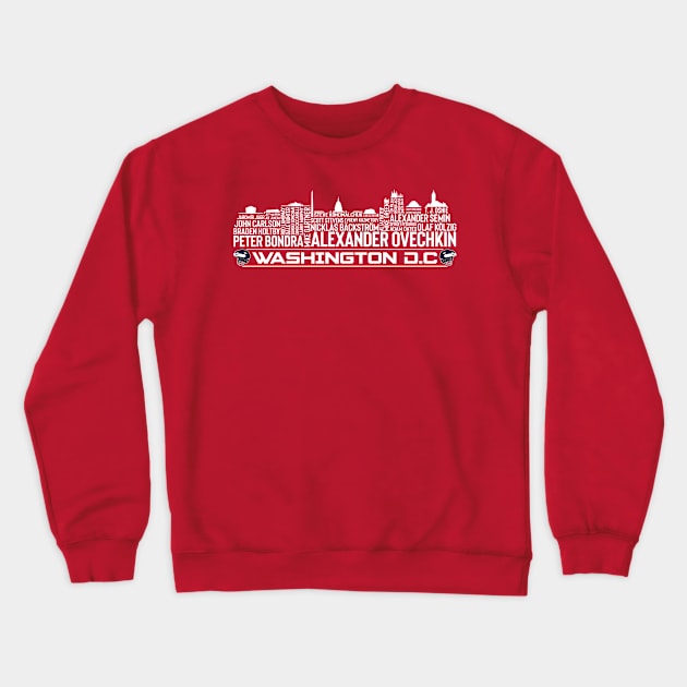 Washington Hockey Team All Time Legends, Washington D.C City Skyline Crewneck Sweatshirt by Legend Skyline